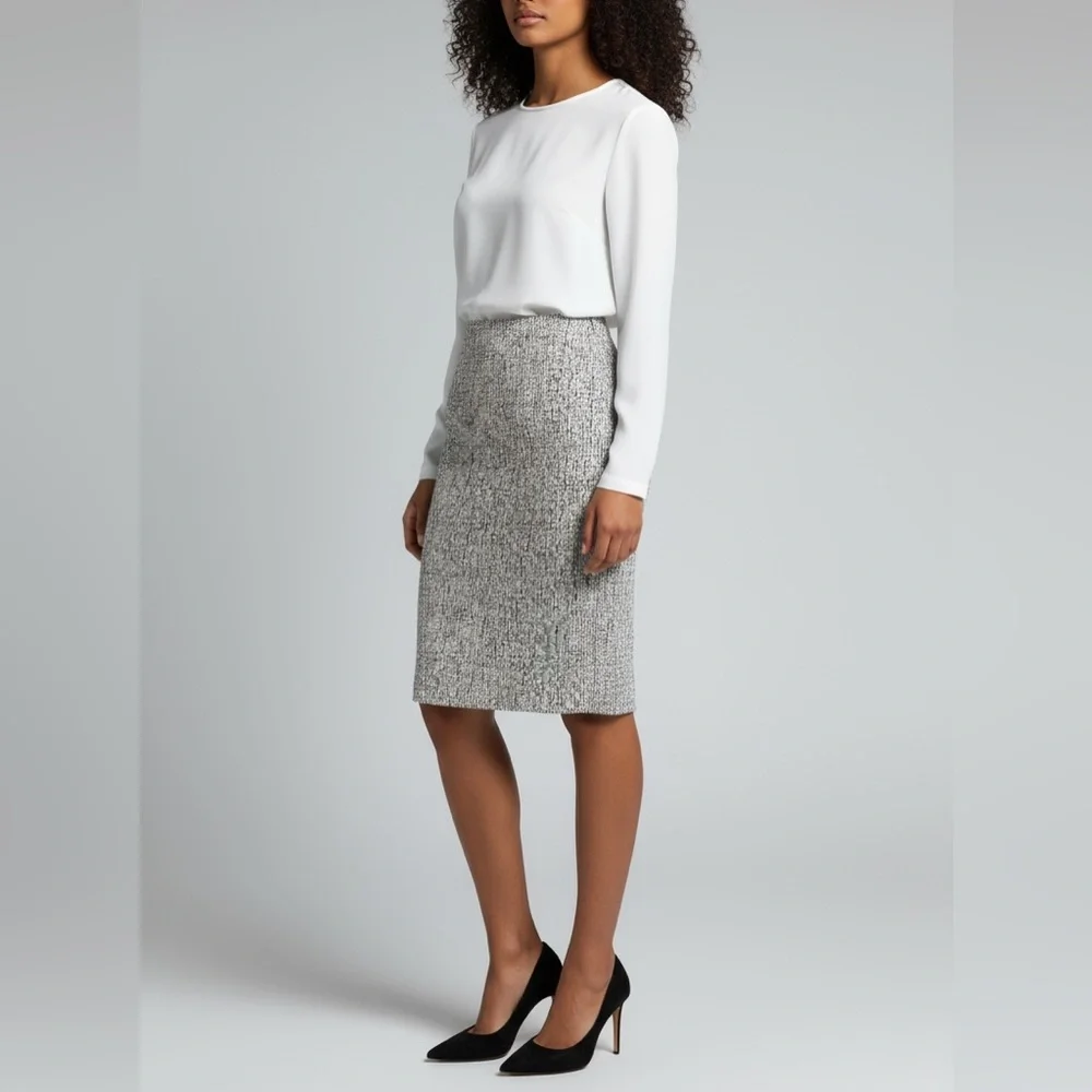 Express Black & White Textured‎ Pencil Skirt XS